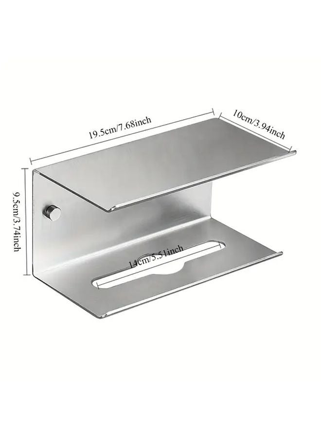 حامل مناديل الحائط من الفولاذ المقاوم للصدأ بدون حفر تركيب منظم الحمام العصري - Image 3